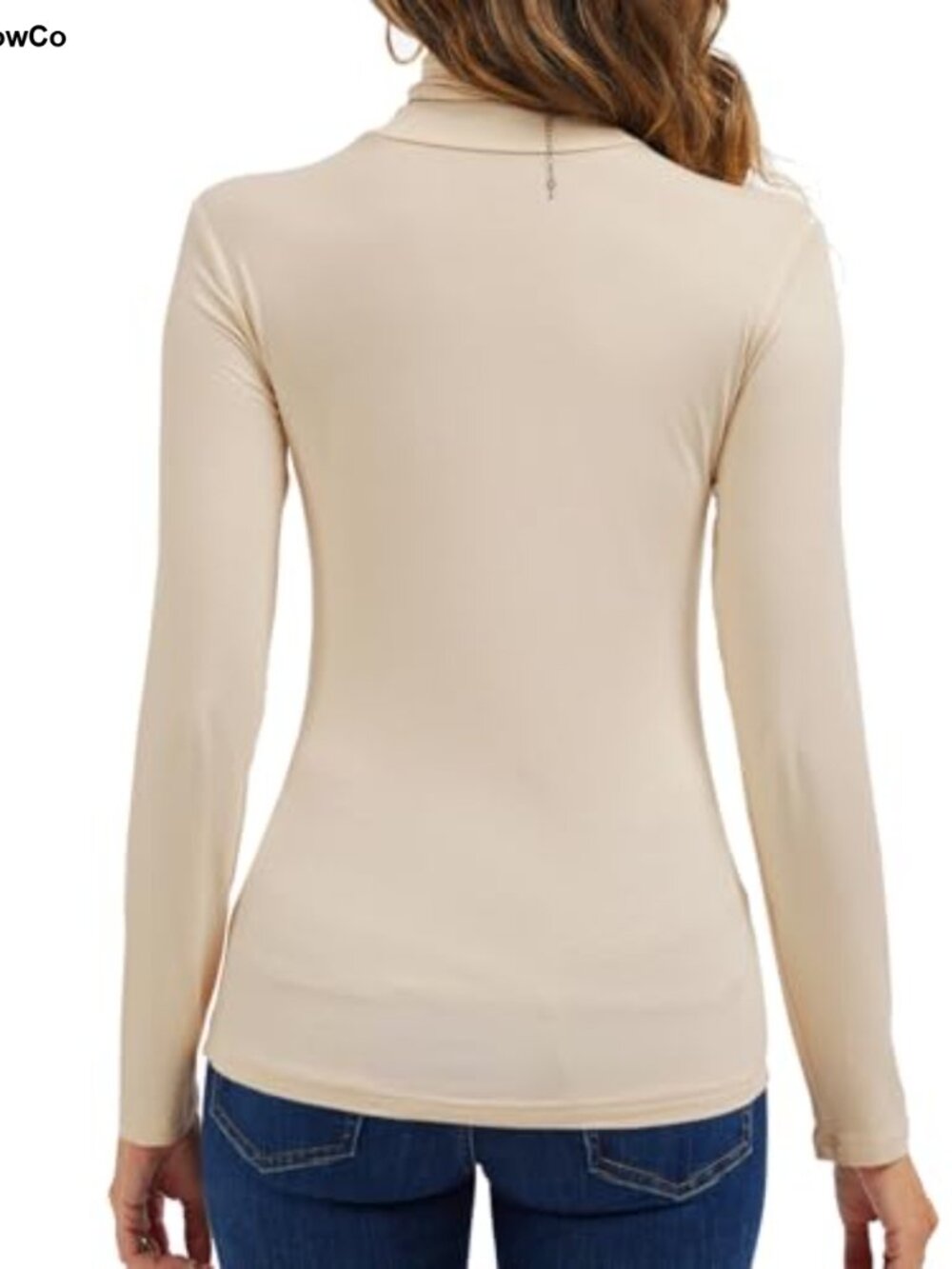 Womens Turtleneck Long Sleeve Slim Fitted Lightweight Thermal Top - Picture 2 of 6